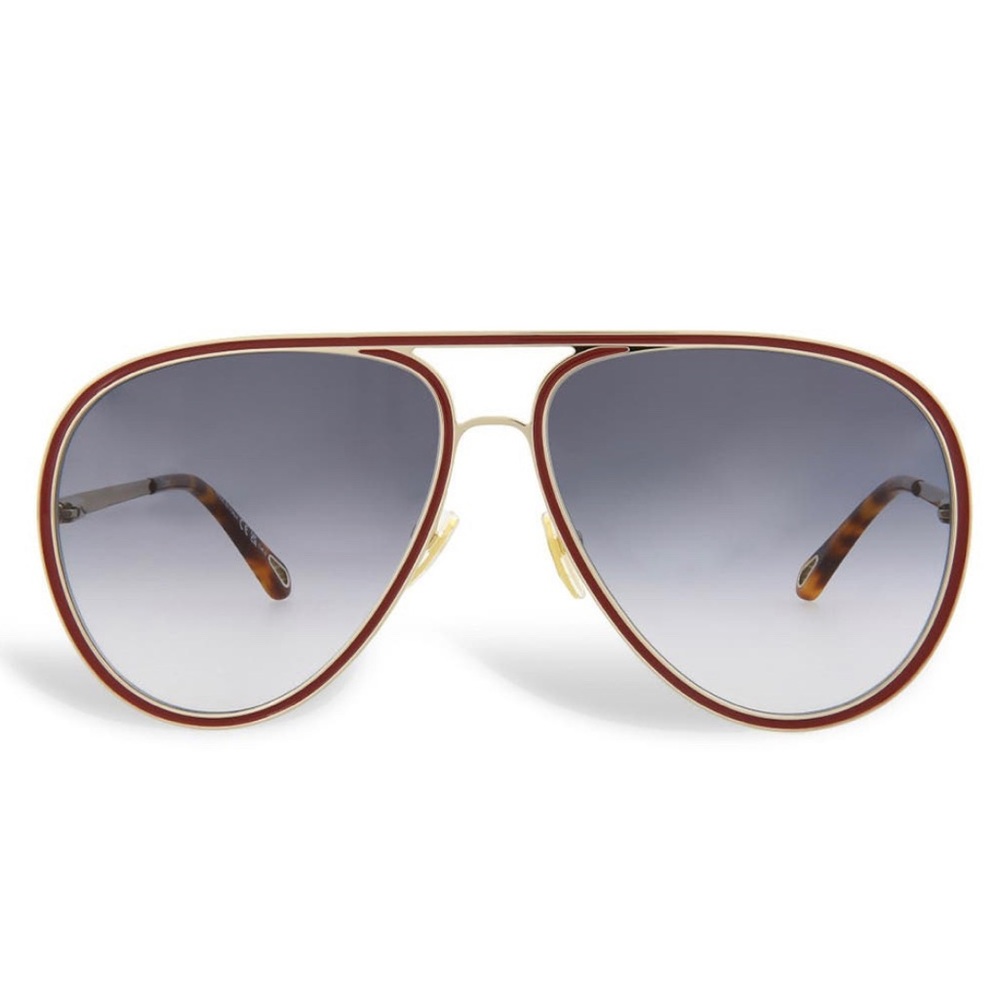 Authentic Chloe aviator sunglasses. Color: Burgundy